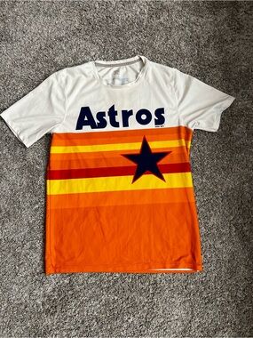 Astros Altuve Youth Short-Sleeve Team Jersey - White & Orange